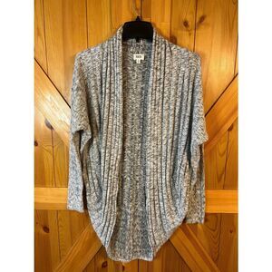 BKE Womens Heathered Grey White Knit Open Front Cardigan Size Small (5296)